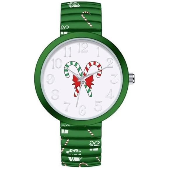 Blekon Christmas Theme Women Watch Large 38mm White Face Stretch Band Watches main image 6
